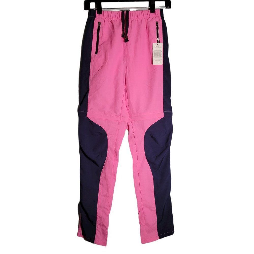 NWT M2C Pink and Blue 2 in 1 Wind Pants and Shorts Removable Legs Size Small